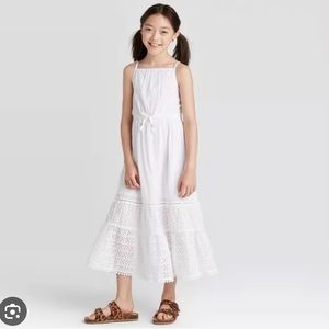Maxi white beach dress girls size 10/12